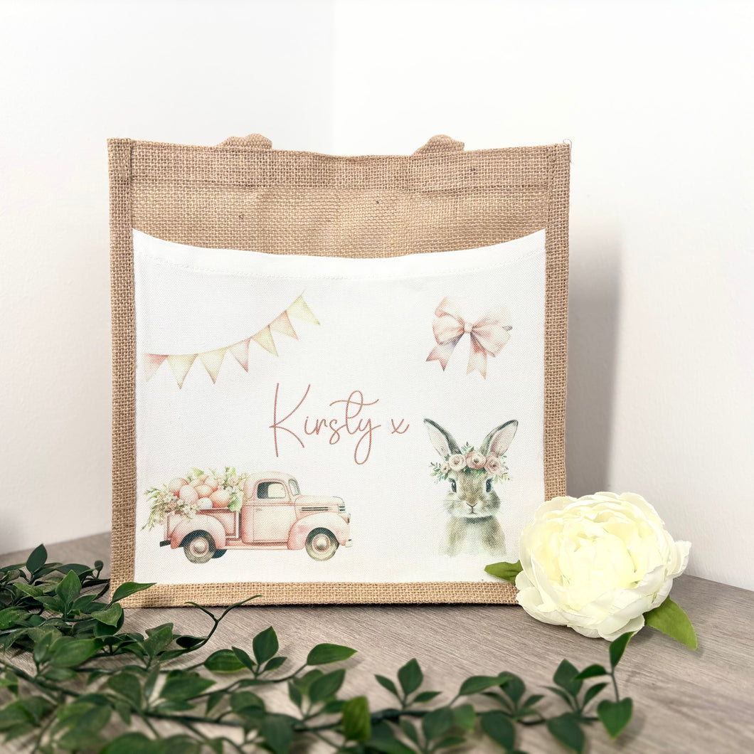 Easter Truck Design Tote Bag