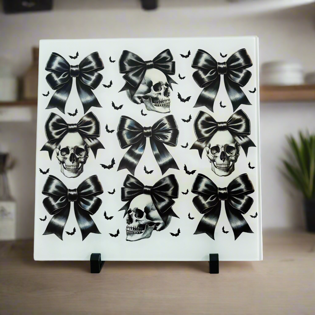 Bows and Skulls Chopping Board 30cm