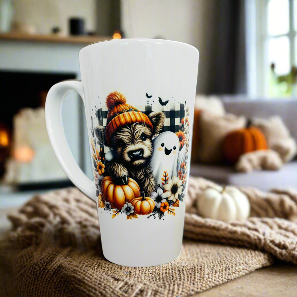 Highland Cow Pumpkin 17oz Latte Mug
