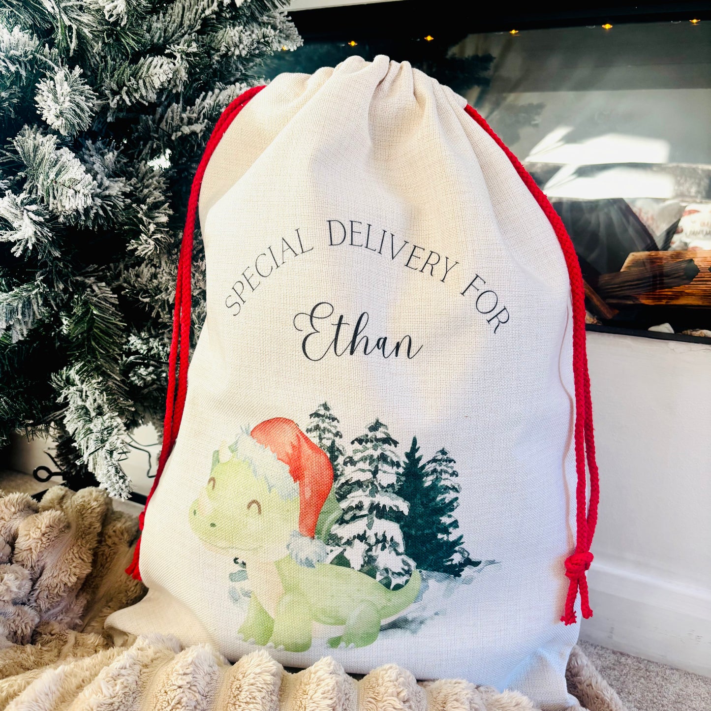 Dinosaur Santa Sack