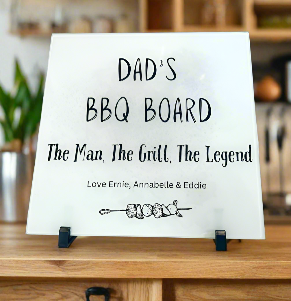 The Man, The Grill, The Legend Serving board