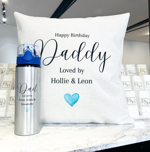 Bundle: Loved by Stuffed Cushion and Matching Flask