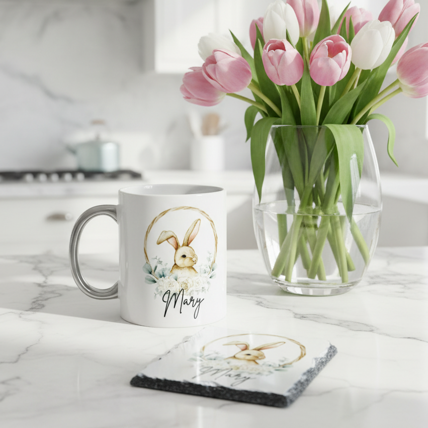 Rabbit Mug and Coaster Set
