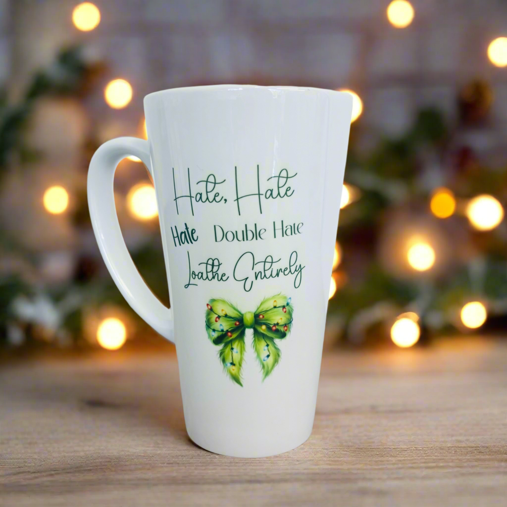 Double hate quote Latte Ceramic Mug 17oz inc Box