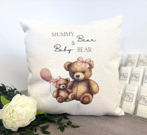 Mamma Bear and Baby Bear (Girl or boy) 40cm Cushion