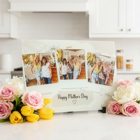 3 Photo Chopping Board with bows and flowers
