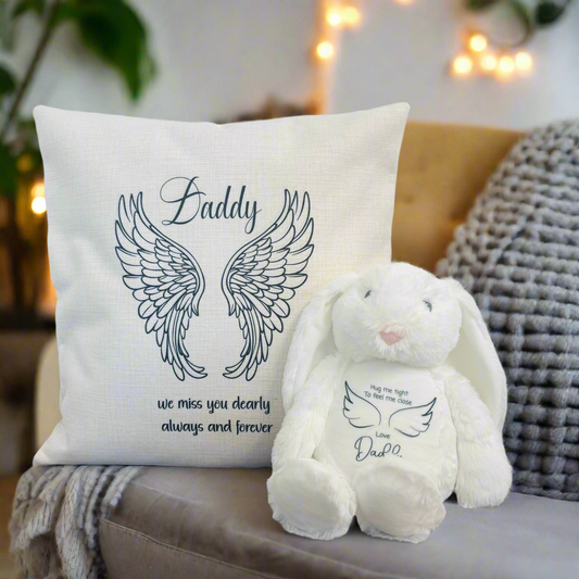 Hug me tight Angel Wing Cushion and Teddy