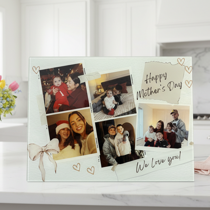 5 Photo Chopping Board Bow Design