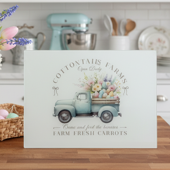 Vintage Spring Truck Chopping Board A3
