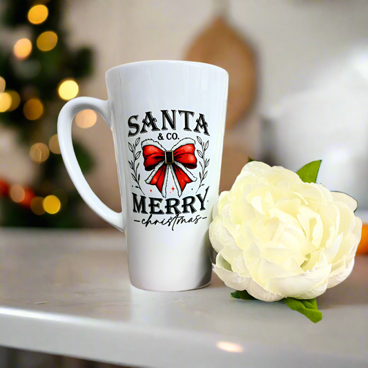 New Latte Ceramic Mug 17oz inc Box Santa& Co