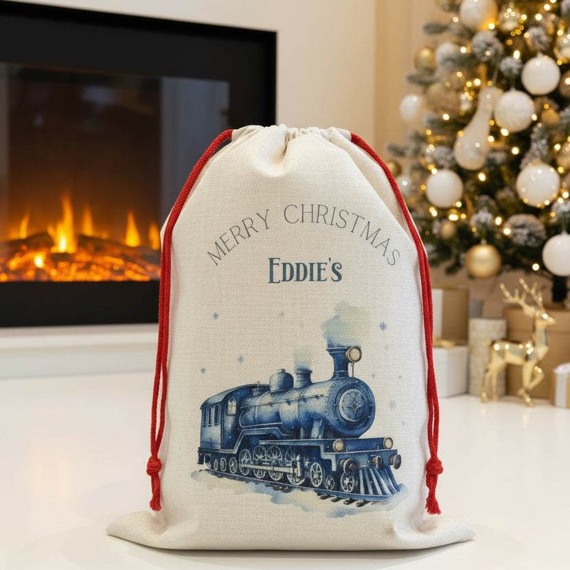 Blue Train Santa Sack