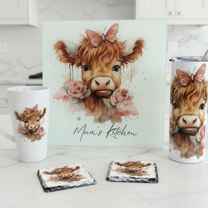 Pink Roses Highland Cow Bundle