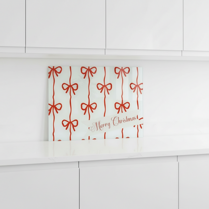Red Bow Chopping Board/ Splashback A3