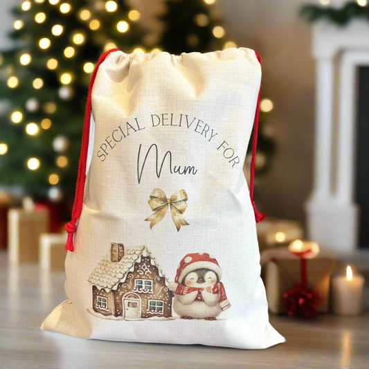 Penguin Village Santa Sack