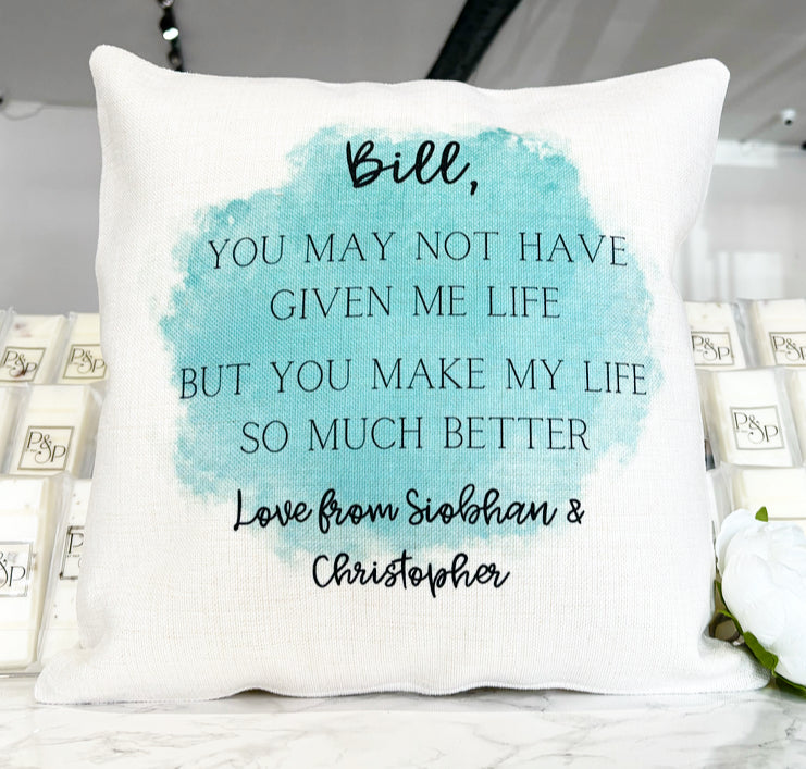 Step Dad Splash Quote Cushion