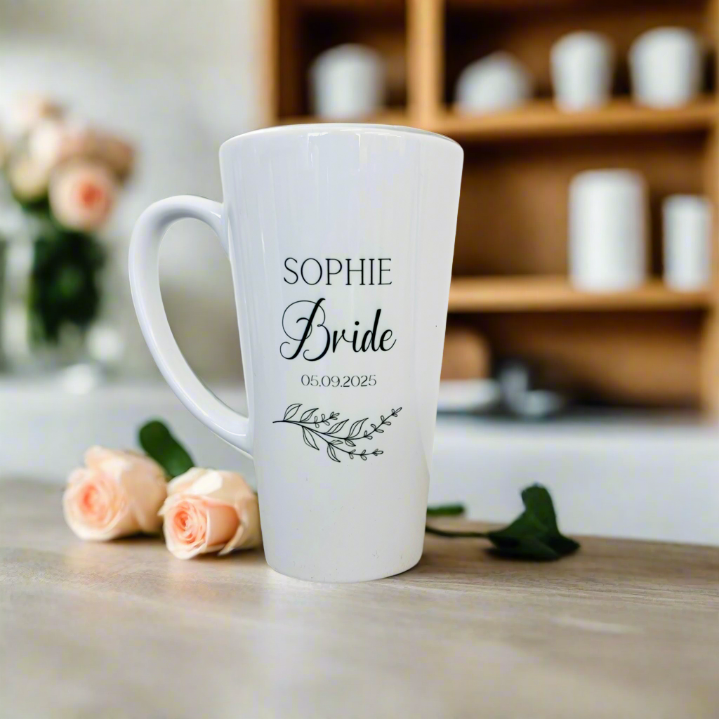 Bride/ Bridesmaid Floral 17oz Latte Mug