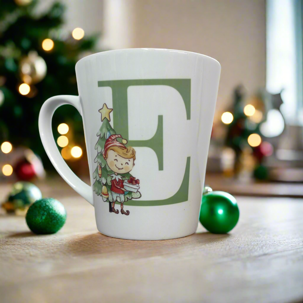 Boy Elf Initial Mini Initial Latte Mug