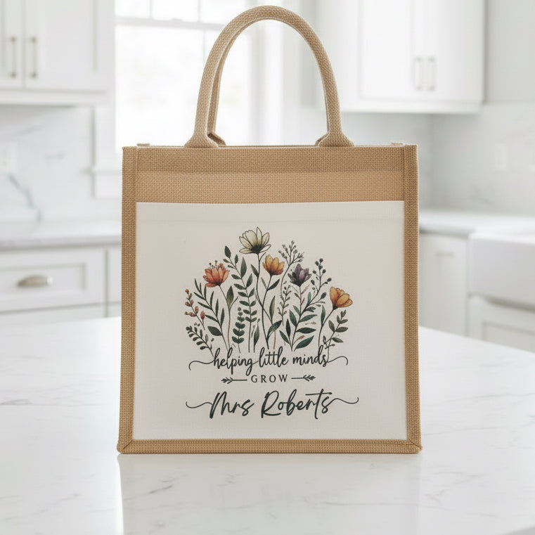 Teacher Wildflower Design Tote Bag