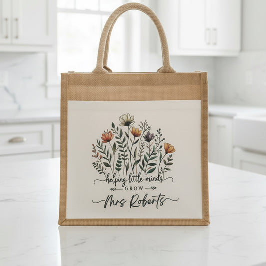 Teacher Wildflower Design Tote Bag