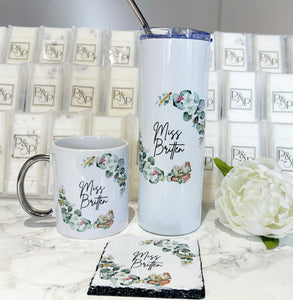 Bundle: Mug and Coaster & Matching Skinny Tumbler