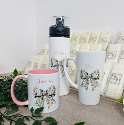 Easter Egg Bow Mug “Happy Easter” Pink Handle Mug