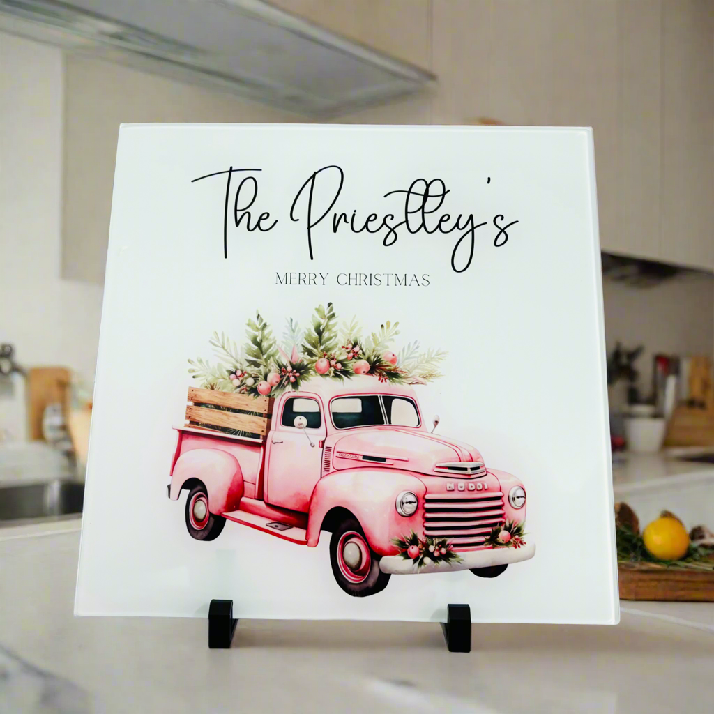 Pink Truck 30cm Chopping Board/ Splashback