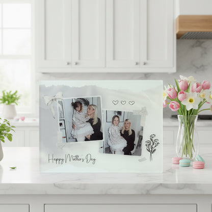 2 Photo Chopping Board Grey/ Black Design