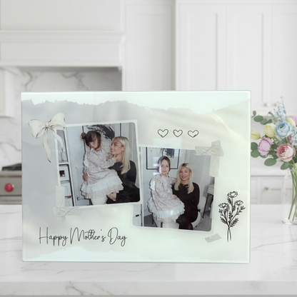 2 Photo Chopping Board Grey/ Black Design