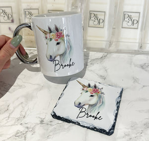 Unicorn Mug and Coaster Set