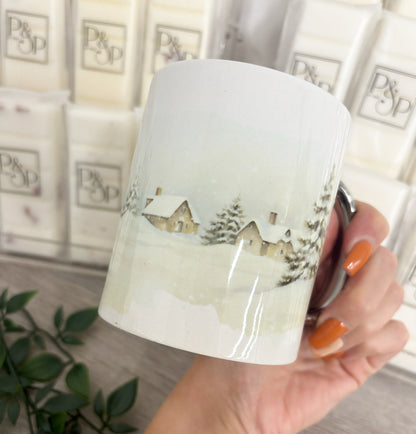 Stag Christmas Scene Wrap Mug