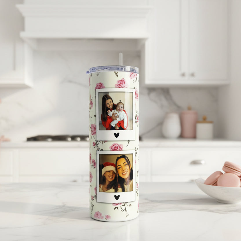 6 Photo Floral Tumbler