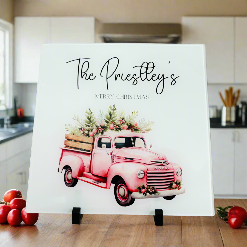 Pink Truck 30cm Chopping Board/ Splashback