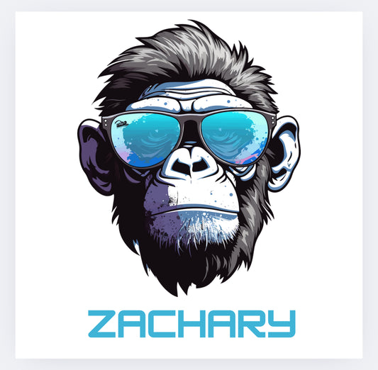 Back to school sports bottle blue gorilla