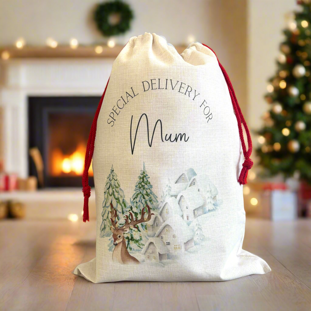 Deer Village Santa Sack