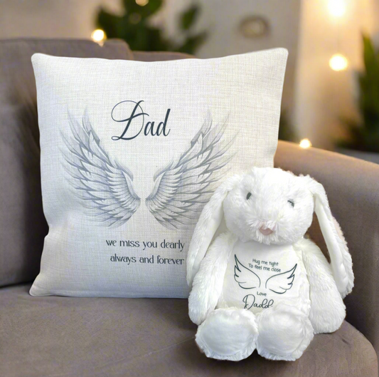 Hug me tight Angel Wing Cushion and Teddy
