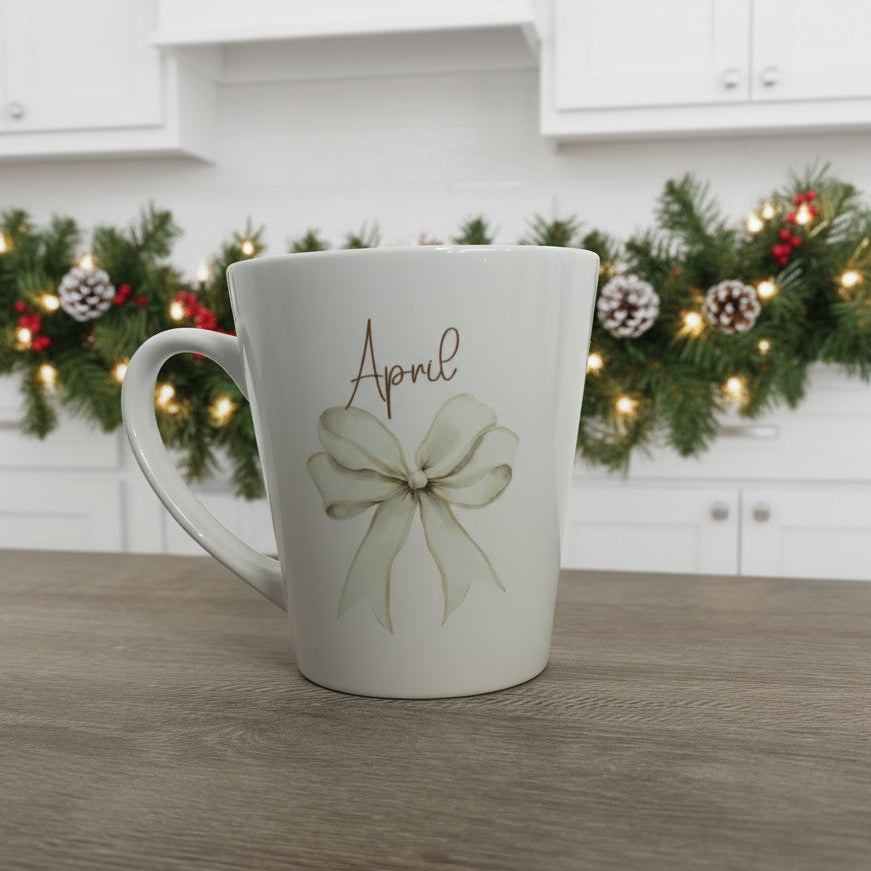 Cream bow Mini Latte Mug