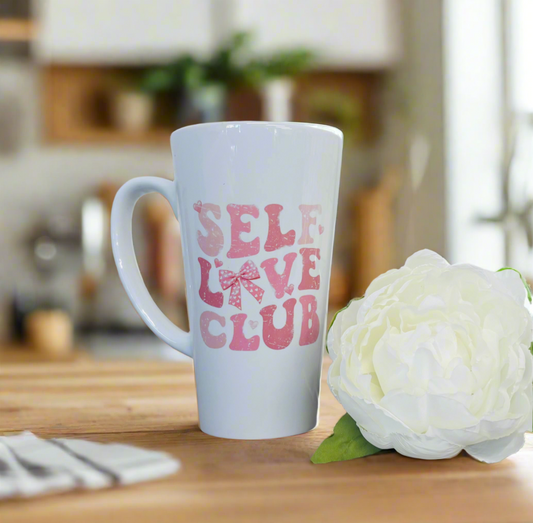 New Latte Ceramic “Self Love Club” Mug 17oz inc Box
