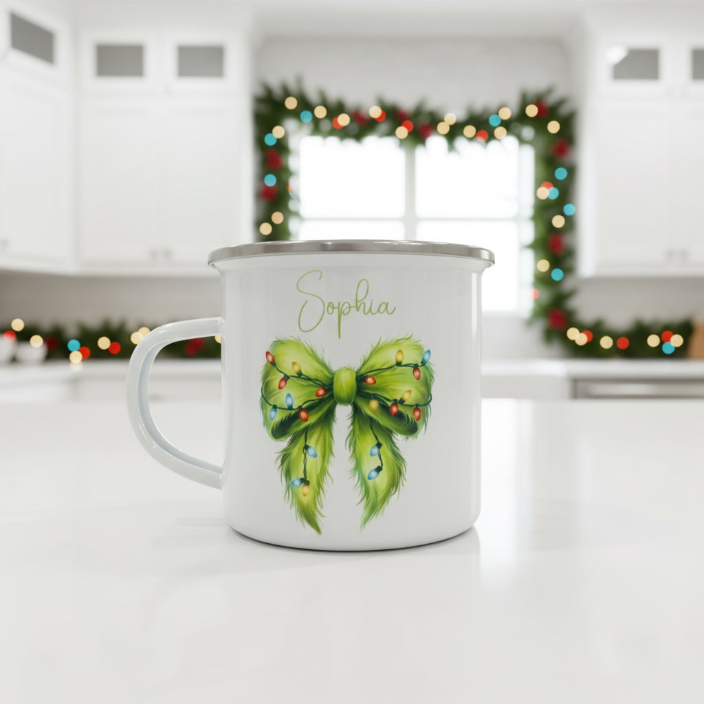 Metal Enamel Mug - Ginchy Bow