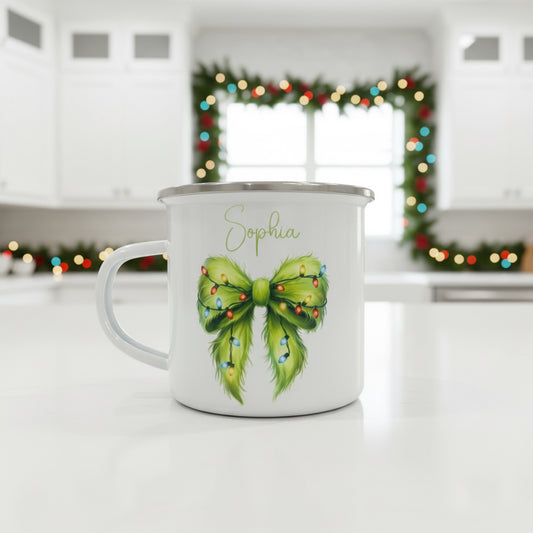 Metal Enamel Mug - Ginchy Bow