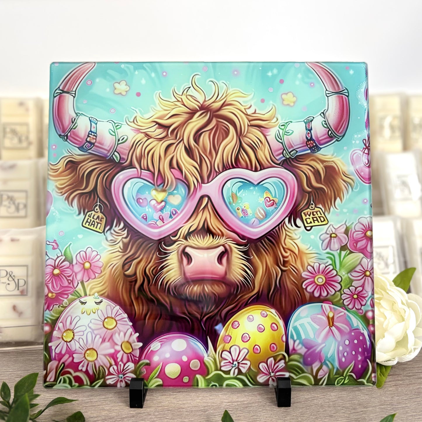 Cartoon Highland Cow 30cm Chopping Board