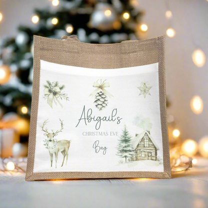 Pre order: Christmas Eve Tote Bag - Neutral Christmas Deer