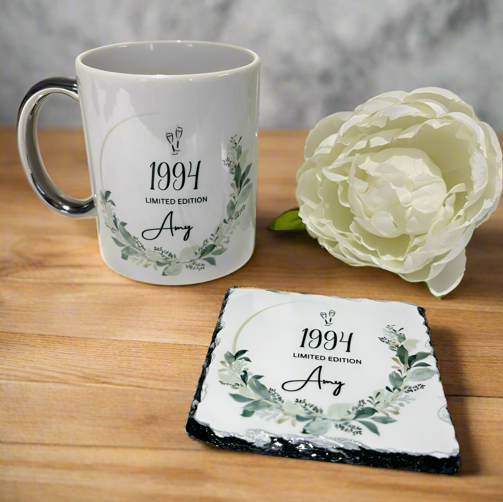 Milestone Year Birthday Mug and Coaster Set
