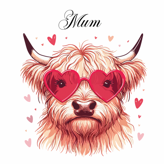 Highland Cow Valentines 4 - Tester for Latte and 11oz Grey Mug