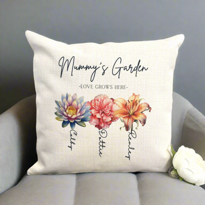 Love Grows Here - 40cm Filled Cushion (Don’t forget to leave us the name for who’s Garden this is)