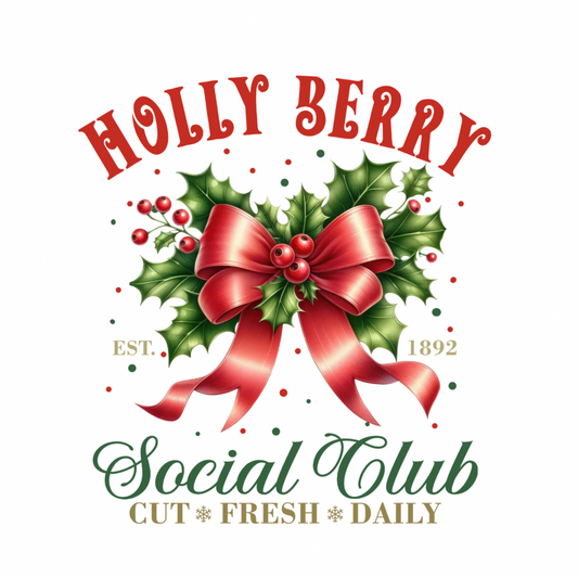 Holly Berry Club (Splash Back/ Chopping Board &filled Cushion)