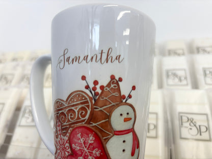 Latte Mug name “Samantha” blue mark