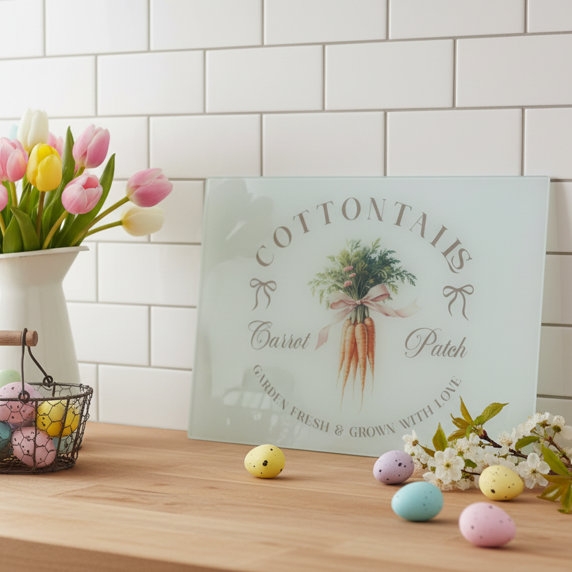 Carrot Patch Vintage Spring Chopping Board A3