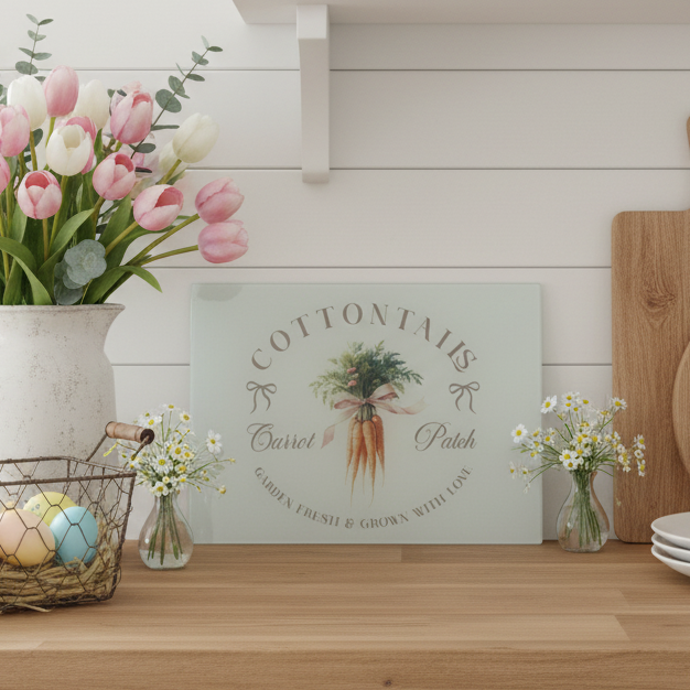Carrot Patch Vintage Spring Chopping Board A3