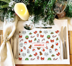 Christmas Table Placemat (Red Print)