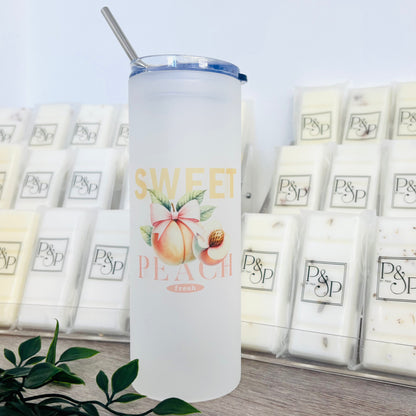 Frosted Tall Glass Tumbler Vintage 25oz Tumble